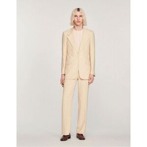 Sandro Men’s Linen Suit Jacket Blazer Blush Pink Size FR 48